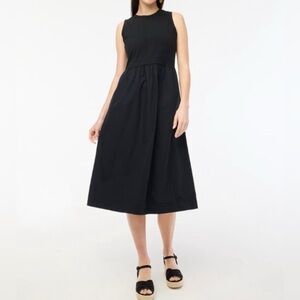 J.Crew Factory Women's high neck mixed knit dress Black M